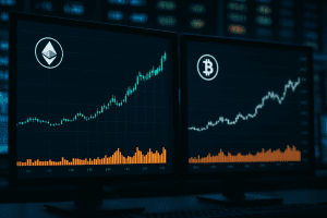 Ethereum supera a Bitcoin en volumen spot y abre el debate sobre el próximo rally